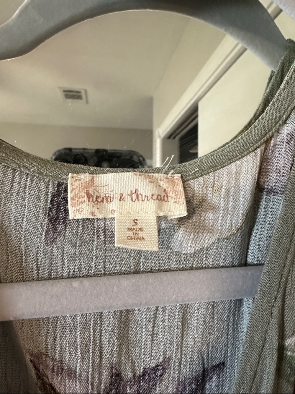 Hem & Thread Olive Green Floral Maxi Dress - Picture 3 of 6
